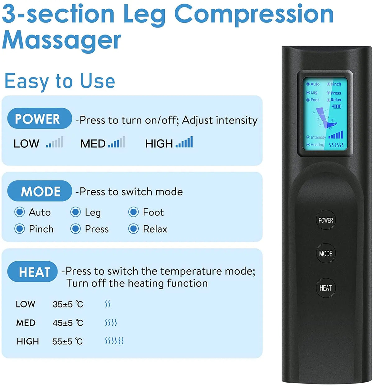 Komua 09 · Beinmassagegerät mit Luftkompression