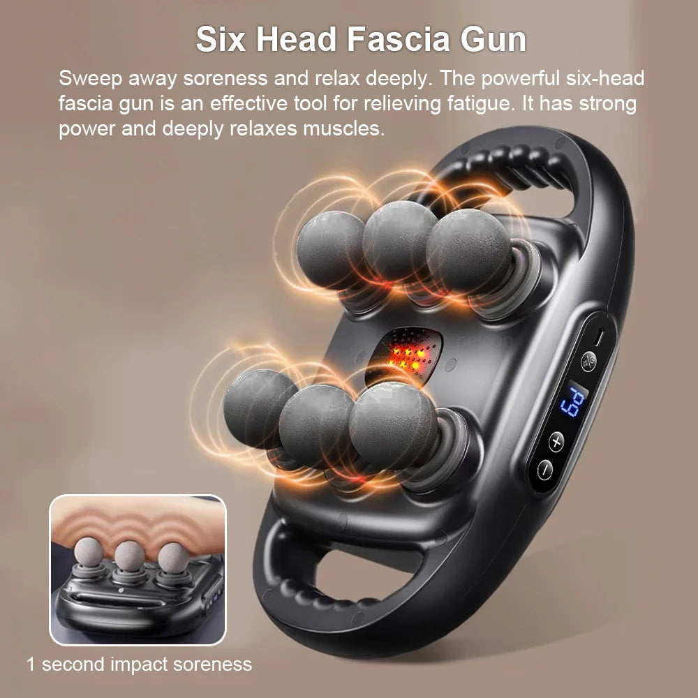 Komua 05 · Massagepistool met 6 koppen
