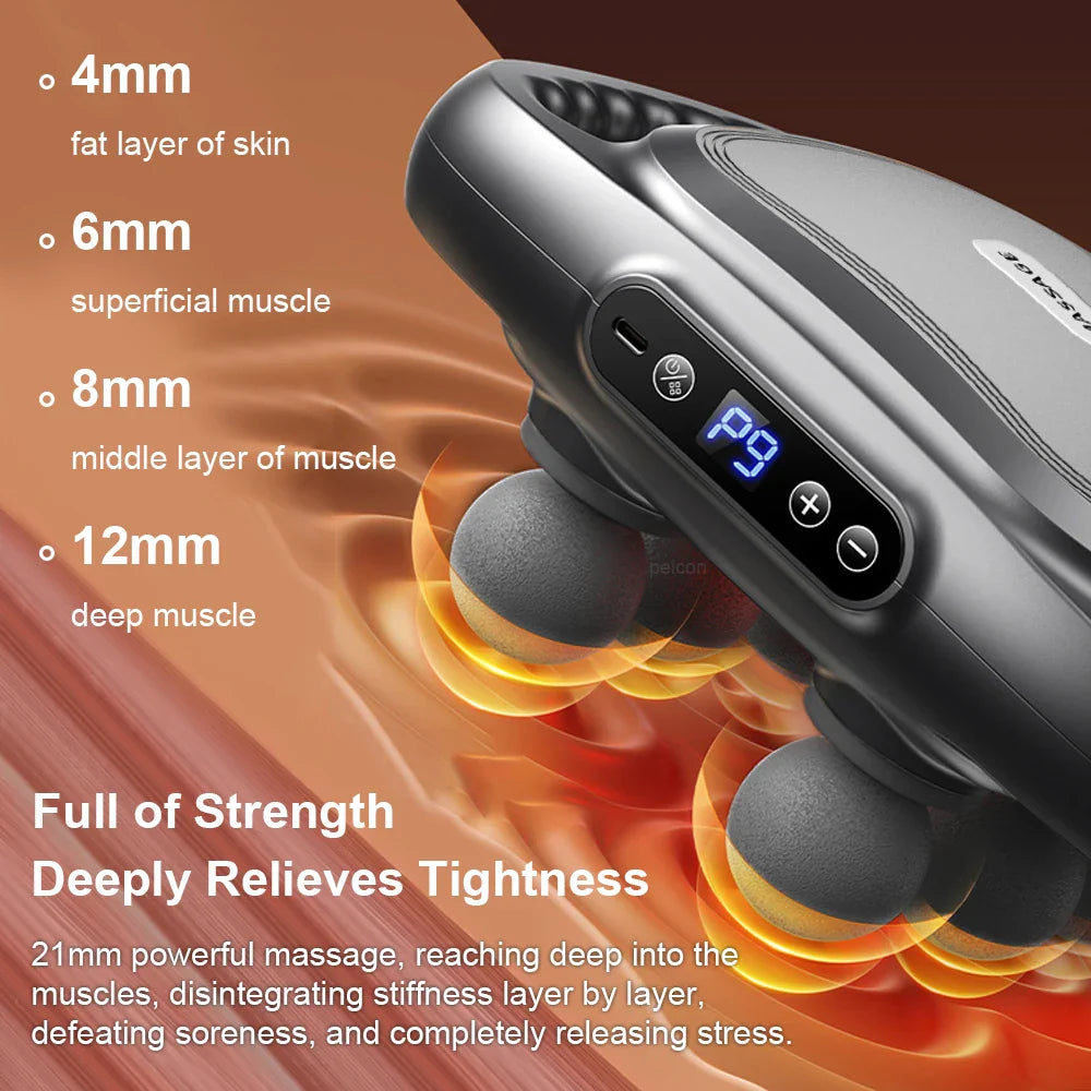 Komua 05 · Massagepistool met 6 koppen